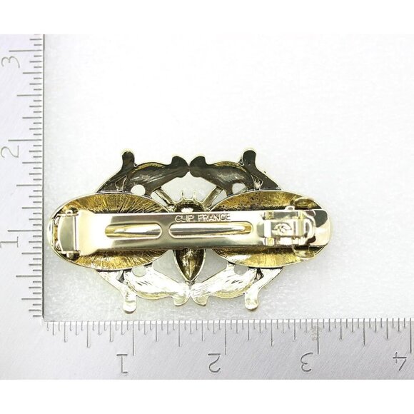 Rhinestone Spider Barrette Womens Halloween Hair Jewelry Green Black